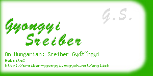 gyongyi sreiber business card